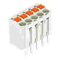 1-conductor THT female connector straight; push-button; Push-in CAGE CLAMP®; 1.5 mm²; Pin spacing 3.5 mm; 5-pole; 1.0 mm Ø solder pin; 1,50 mm²; light gray