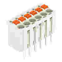 1-conductor THT female connector straight; push-button; Push-in CAGE CLAMP®; 1.5 mm²; Pin spacing 3.5 mm; 6-pole; 1.0 mm Ø solder pin; 1,50 mm²; light gray