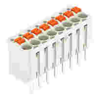 1-conductor THT female connector straight; push-button; Push-in CAGE CLAMP®; 1.5 mm²; Pin spacing 3.5 mm; 8-pole; 1.0 mm Ø solder pin; 1,50 mm²; light gray