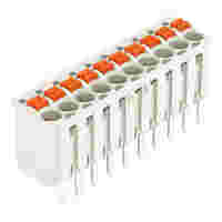 1-conductor THT female connector straight; push-button; Push-in CAGE CLAMP®; 1.5 mm²; Pin spacing 3.5 mm; 10-pole; 1.0 mm Ø solder pin; 1,50 mm²; light gray