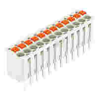 1-conductor THT female connector straight; push-button; Push-in CAGE CLAMP®; 1.5 mm²; Pin spacing 3.5 mm; 12-pole; 1.0 mm Ø solder pin; 1,50 mm²; light gray