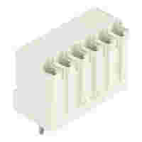 THT female header; straight; Pin spacing 3.5 mm; 6-pole; 0.4 x 0.9 mm solder pin; light gray