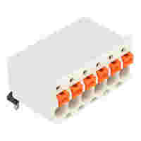 1-conductor THT female connector angled; push-button; Push-in CAGE CLAMP®; 1.5 mm²; Pin spacing 3.5 mm; 10-pole; 1.0 mm Ø solder pin; 1,50 mm²; light gray
