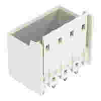 THT male header; 1.4 mm Ø solder pin; straight; Pin spacing 5 mm; 4-pole; light gray