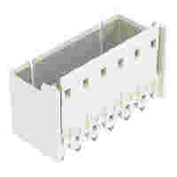 THT male header; 1.4 mm Ø solder pin; straight; Pin spacing 5 mm; 6-pole; light gray