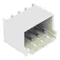 THT male header; 1.4 mm Ø solder pin; angled; Pin spacing 5 mm; 4-pole; light gray