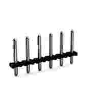 THT pin strip; 1.4 mm Ø solder pin; straight; Pin spacing 5 mm; 6-pole; black