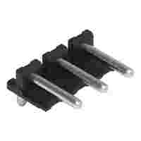 THT pin strip; 1.4 mm Ø solder pin; angled; Pin spacing 5 mm; 3-pole; black