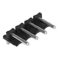 THT pin strip; 1.4 mm Ø solder pin; angled; Pin spacing 5 mm; 4-pole; black