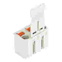 1-conductor female connector; push-button; Push-in CAGE CLAMP®; 2.5 mm²; Pin spacing 7.5 mm; 3-pole; Gripping plate; 2,50 mm²; light gray