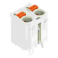 1-conductor THT female connector straight; push-button; Push-in CAGE CLAMP®; 2.5 mm²; Pin spacing 7.5 mm; 4-pole; 1.4 mm Ø solder pin; 2,50 mm²; light gray