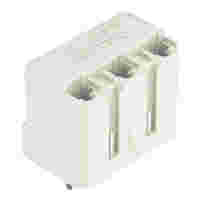 THT female header; straight; Pin spacing 7.5 mm; 3-pole; 0.4 x 1.3 mm solder pin; light gray