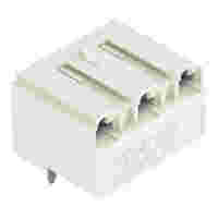 THT female header; angled; Pin spacing 7.5 mm; 3-pole; 0.4 x 1.3 mm solder pin; light gray