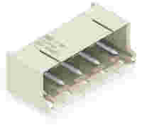 THT male header; 1.4 mm Ø solder pin; angled; Pin spacing 7.5 mm; 5-pole; light gray