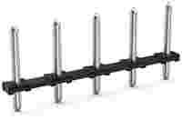 THT pin strip; 1.4 mm Ø solder pin; straight; Pin spacing 7.5 mm; 5-pole; black