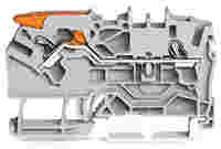 TOPJOB®S feedthrough terminal block with Lever and Open Tool Slot; rail mount; 2-conductor; 5.2 mm wide; gray