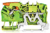 TOPJOB®S ground terminal block with Lever and Open Tool Slot; rail mount; 2-conductor; 5.2 mm wide; green-yellow