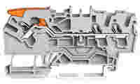 TOPJOB®S feedthrough terminal block with Lever and Open Tool Slots; rail mount; 3-conductor; 5.2 mm wide; gray