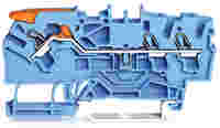 TOPJOB®S feedthrough terminal block with Lever and Open Tool Slots; rail mount; 3-conductor; 5.2 mm wide; blue