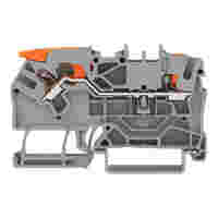 TOPJOB®S feedthrough terminal block with Lever and Push-button; rail mount; 2-conductor; 5.2 mm wide; gray