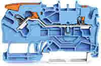 TOPJOB®S feedthrough terminal block with Lever and Push-button; rail mount; 2-conductor; 5.2 mm wide; blue