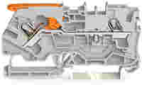 TOPJOB®S feedthrough terminal block with Lever and Open Tool Slot; rail mount; 2-conductor; 6.2 mm wide; gray
