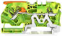 TOPJOB®S ground terminal block with Lever and Open Tool Slot; rail mount; 2-conductor; 6.2 mm wide; green-yellow