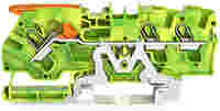 TOPJOB®S ground terminal block with Lever and Open Tool Slot; rail mount; 3-conductor; 6.2 mm wide; green-yellow