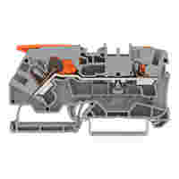 TOPJOB®S feedthrough terminal block with Lever and Push-buttons; rail mount; 2-conductor; 6.2 mm wide; gray