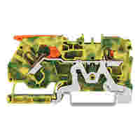 TOPJOB®S ground terminal block with Lever and Push-buttons; rail mount; 2-conductor; 6.2 mm wide; green-yellow