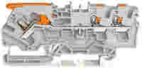 TOPJOB®S feedthrough terminal block with Lever and Push-buttons; rail mount; 3-conductor; 6.2 mm wide; gray