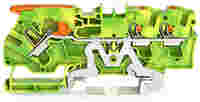 TOPJOB®S ground terminal block with Lever and Push-buttons; rail mount; 3-conductor; 6.2 mm wide; green-yellow