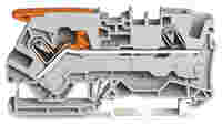 TOPJOB®S feedthrough terminal block with Lever and Open Tool Slot; rail mount; 2-conductor; 7.5 mm wide; gray