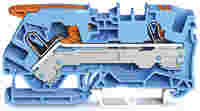 TOPJOB®S feedthrough terminal block with Lever and Push-button; rail mount; 2-conductor; 7.5 mm wide; blue