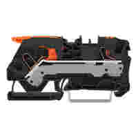 2-conductor through terminal block; with lever and push-button; 6 mm²; with test port; side and center marking; for DIN-rail 35 x 15 and 35 x 7.5; Push-in CAGE CLAMP®; 6,00 mm²; black