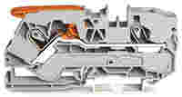 TOPJOB®S feedthrough terminal block with Lever and Open Tool Slot; rail mount; 2-conductor; 10 mm wide; gray