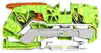2-conductor ground terminal block; with lever and Push-in CAGE CLAMP®; 10 mm²; with test port; side and center marking; for DIN-rail 35 x 15 and 35 x 7.5; Push-in CAGE CLAMP®; 10,00 mm²; green-yellow
