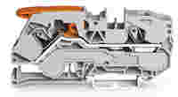 TOPJOB®S feedthrough terminal block with Lever and Open Tool Slot; rail mount; 2-conductor; 10 mm wide; gray