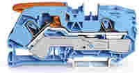 TOPJOB®S feedthrough terminal block with Lever and Open Tool Slot; rail mount; 2-conductor; 10 mm wide; blue