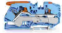 TOPJOB®S feedthrough terminal block with Lever and Push-button; rail mount; 2-conductor; 10 mm wide; blue