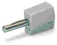 Banana plug; for socket 4 mm Ø; 2,50 mm²; gray