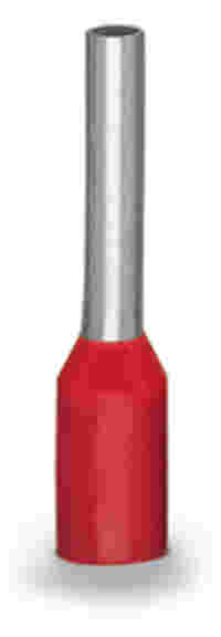 WAGO Ferrule; Sleeve for 1 mm² / AWG 18; insulated; electro-tin plated; electrolytic copper; gastight crimped; acc. to DIN 46228, Part 4/09.90; red