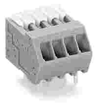PCB terminal block; Locking slides; 0.5 mm²; Pin spacing 2.54 mm; 6-pole; CAGE CLAMP®; gray