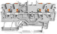 TOPJOB®S feedthrough terminal block with Push-buttons; rail mount; 4-conductor; 3.5 mm wide; gray
