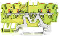 TOPJOB®S ground terminal block with Push-buttons; rail mount; 4-conductor; 3.5 mm wide; green-yellow