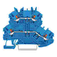 Double-deck terminal block; with push-button; Through/through terminal block; N/N; without marker carrier; for DIN-rail 35 x 15 and 35 x 7.5; 1 mm²; Push-in CAGE CLAMP®; 1,00 mm²; blue