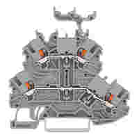 Double-deck terminal block; with push-button; Through/through terminal block; L/L; with marker carrier; for DIN-rail 35 x 15 and 35 x 7.5; 1 mm²; Push-in CAGE CLAMP®; 1,00 mm²; gray