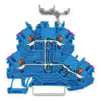 Double-deck terminal block; with push-button; Through/through terminal block; N; with marker carrier; for Ex e II and Ex i applications; internal commoning; conductor entry with violet marking; for DIN-rail 35 x 15 and 35 x 7.5; 1 mm²; Push-in CAGE CLAMP®
