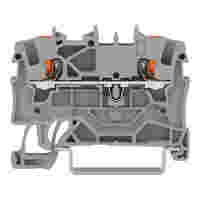 TOPJOB®S feedthrough terminal block with Push-buttons; rail mount; 2-conductor; 4.2 mm wide; gray