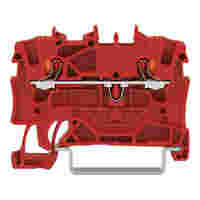 2-conductor through terminal block; with push-button; 1.5 mm²; with test port; suitable for Ex e II applications; side and center marking; for DIN-rail 35 x 15 and 35 x 7.5; Push-in CAGE CLAMP®; 1,50 mm²; red